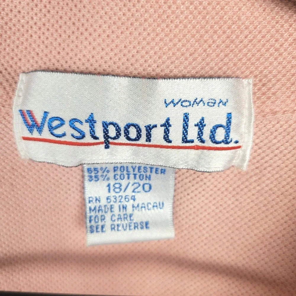 Vintage 90s Westport Ltd Blush Pink Button Front Knit Top 18/20 Relaxed